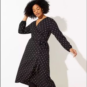 Loft midi polka dot dress